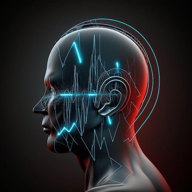 Headache 3D Illustration Generative ai