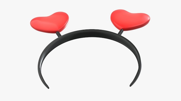 Photo headband with hearts on a spring 3d model