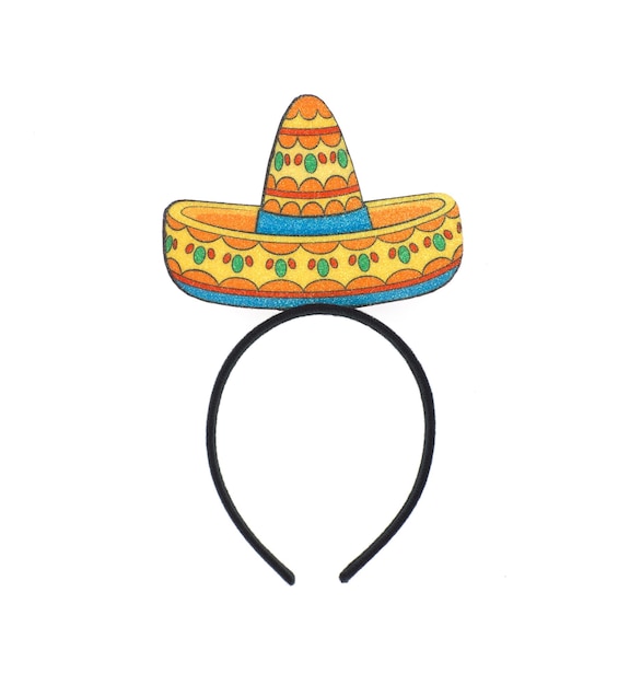 headband with sombrero isolated on white background