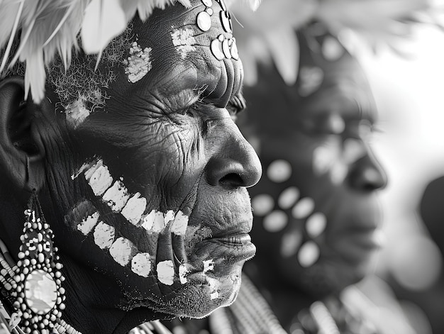 The headdress of some elders in an ethnic tribe