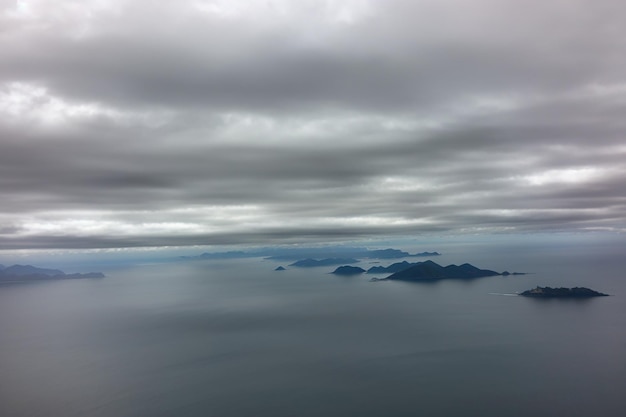 Heading out over the Pacific Ocean on a cloudy morning