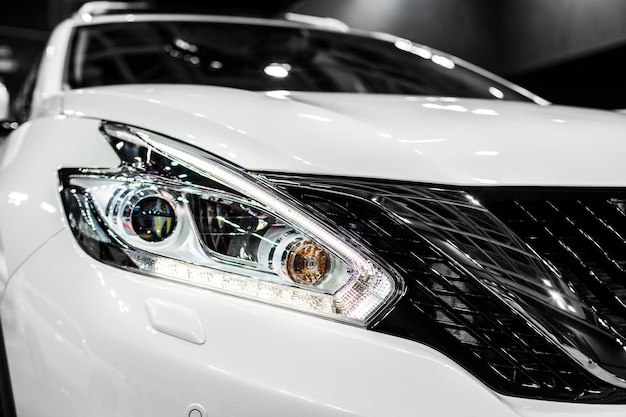 Photo headlight of modern car with led and xenon optics