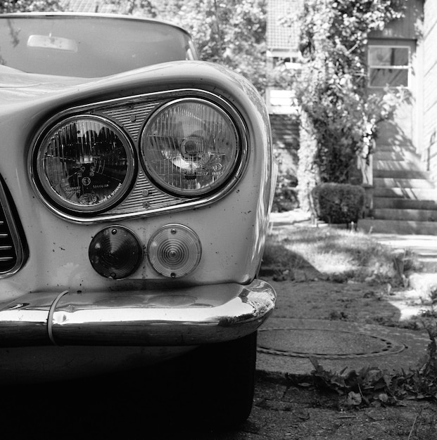 Photo headlight of old car