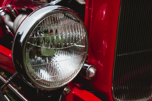 Photo headlight of vintage car