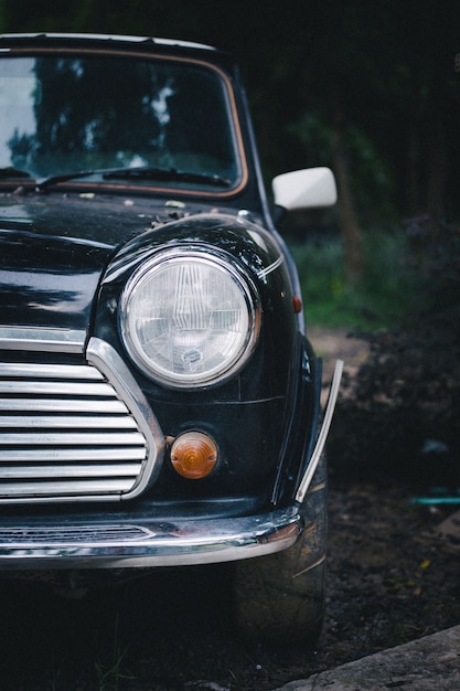 headlight of vintage car