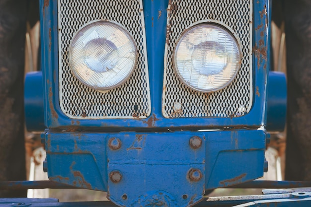 Photo headlights in rusty vehicle