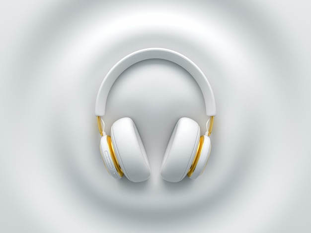 Photo a headphone on white background 3d render illustration