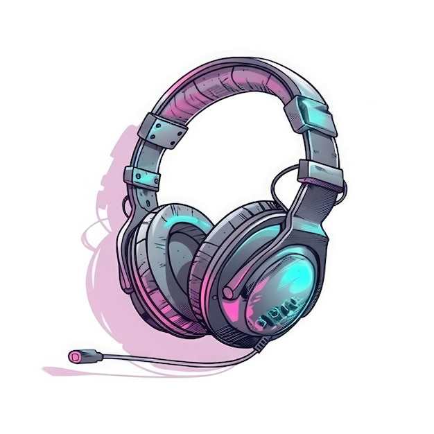 Headphone On White Background Logo Generative AI