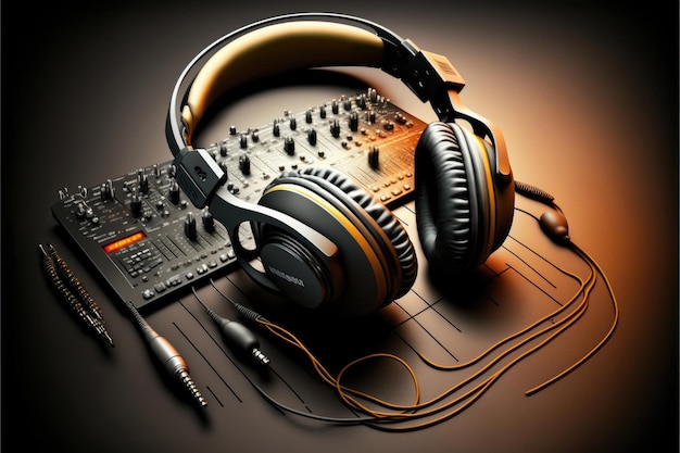 Headphone with mixer concertmusic party Made by AIArtificial intelligence