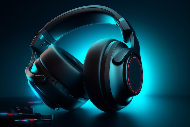 Headphones background Illustration AI GenerativexA