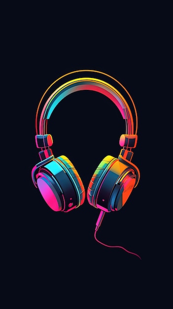 Photo headphones on a black background 3d rendering music concept