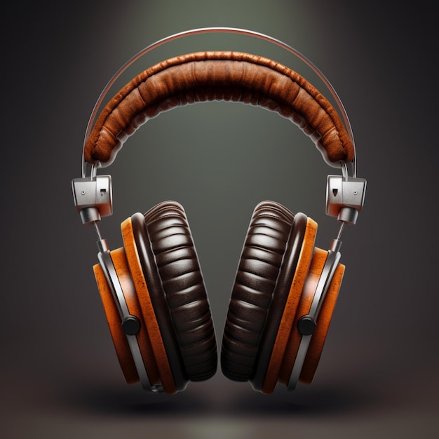 headphones on black background generated AI