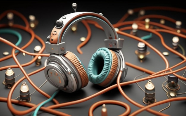 Photo headphones clipping path