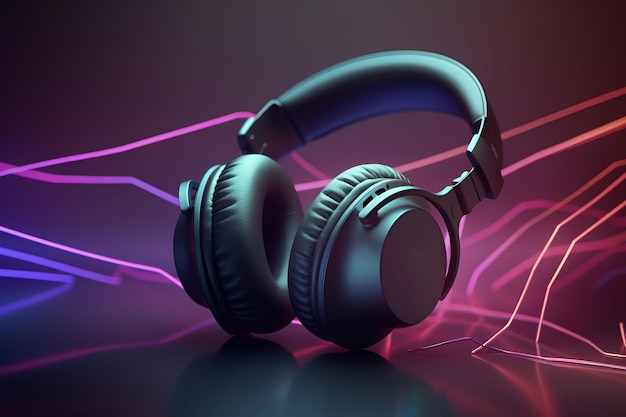 Headphones on a colored background