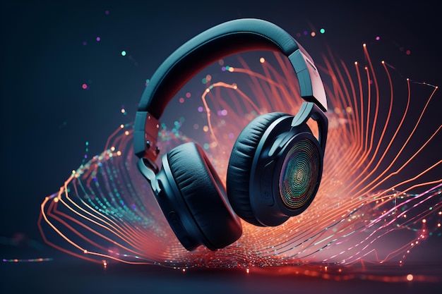 Headphones on a colored background