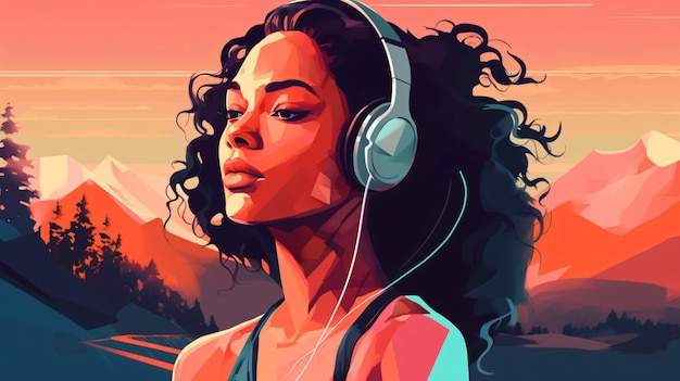 headphones girl