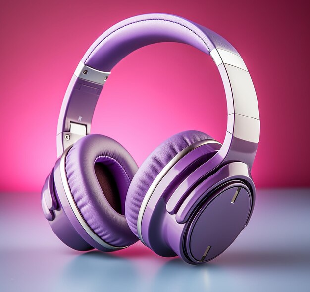 Headphones in a gradient purple symphony