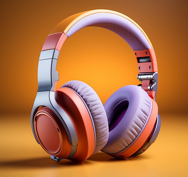 Headphones in a gradient purple symphony