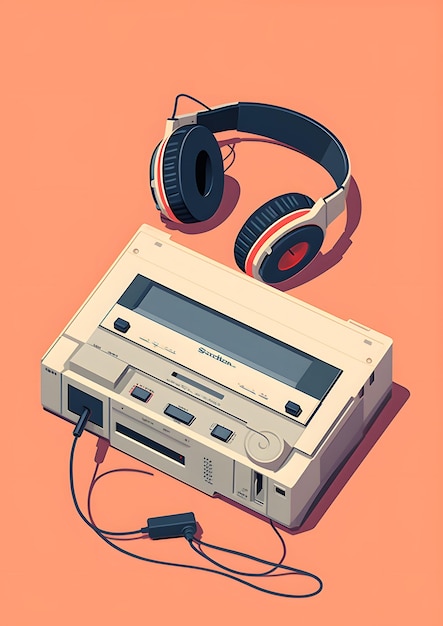 Photo headphones illustration