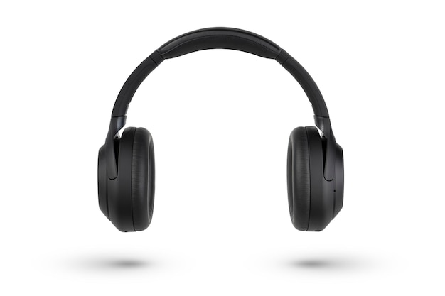 Headphones isolate on white wireless headphones in black high quality isolated on a white background