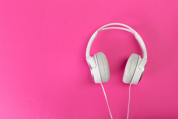 Headphones on pink 