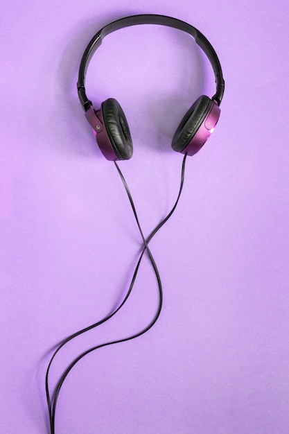 Headphones on purple