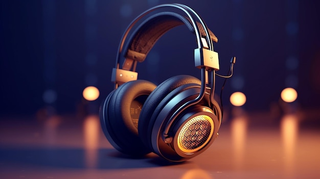 Headphones stereo equipment single object technology background