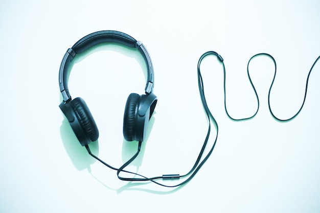 Headphones on a white background