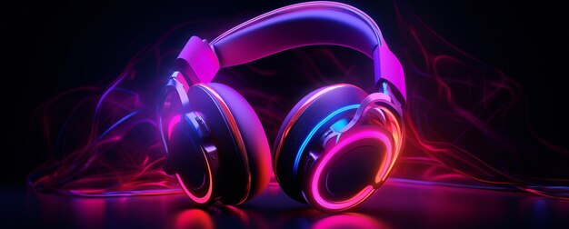 Photo headphones wireless digital device with vivid rgb led light