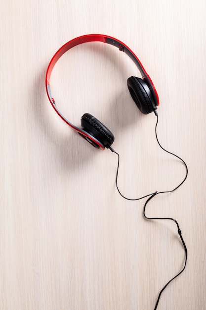 Headphones on wood