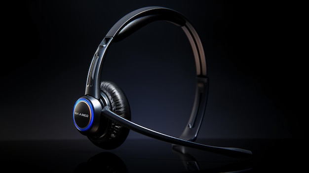 Headset on black background