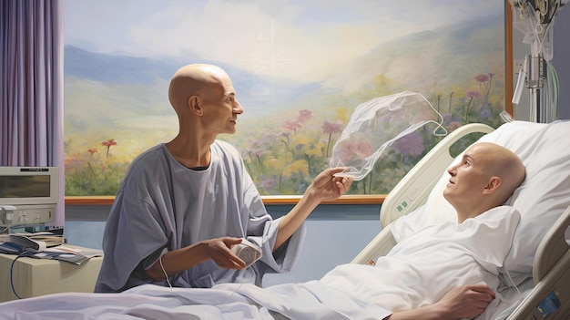 healing from cancer at hospital background