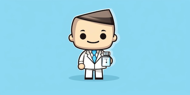 Health Administrator-mascotte voor een bedrijfslogo lijntekeningen Generatieve AI