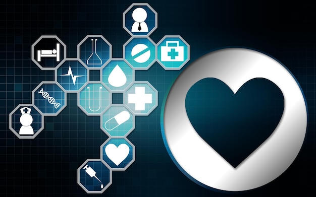 Photo health care logo and love shape icon