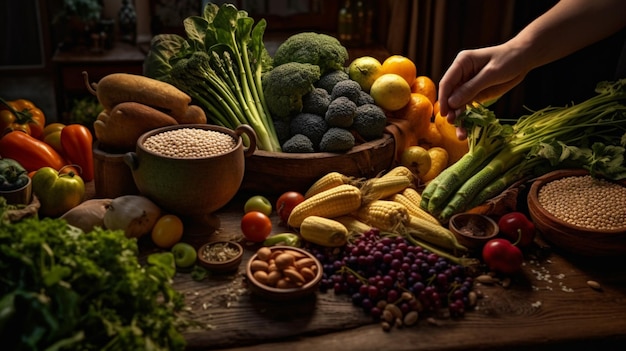 Health conscious person making healthy lunch from