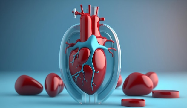 Health heart with Red blood donates concept World Blood dayGenerative AI