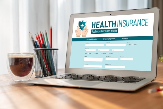 Photo health insurance web site modish registration system