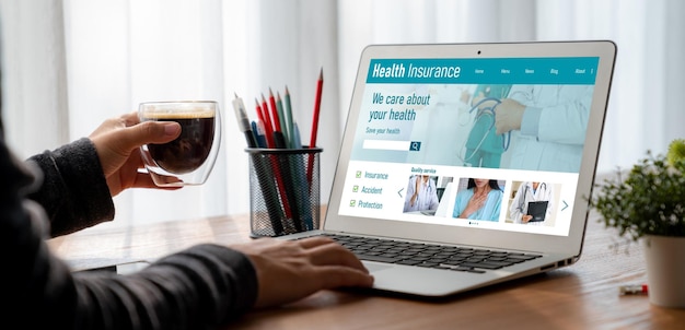 Health insurance web site modish registration system