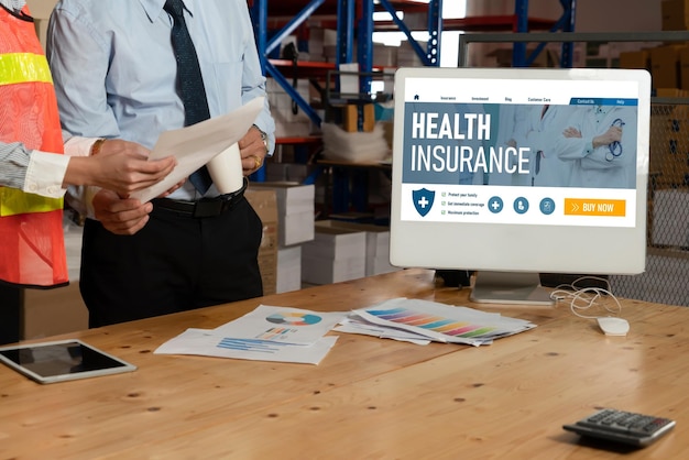 Photo health insurance web site modish registration system
