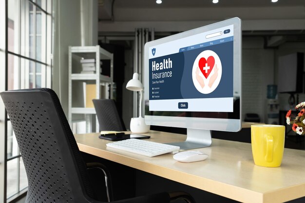 Health insurance web site modish registration system