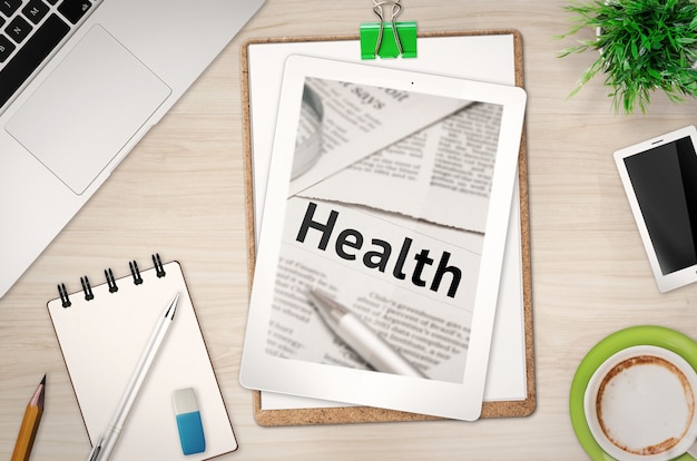 health issue information on office desk