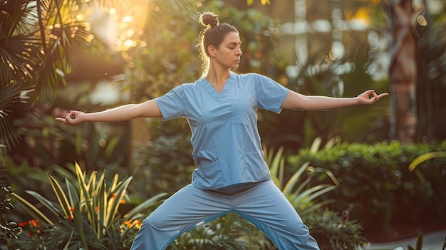 Photo health nurse yoga