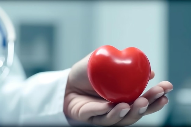 Health person heart medicine hospital doctor hand cardiology concept care Generative AI