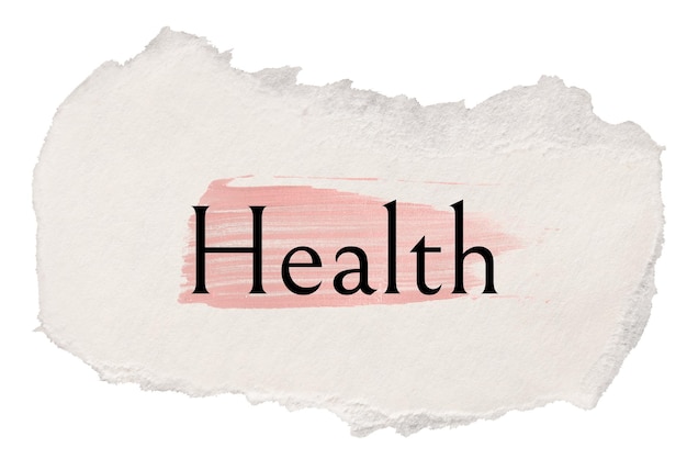 health png word sticker typography torn paper transparent background