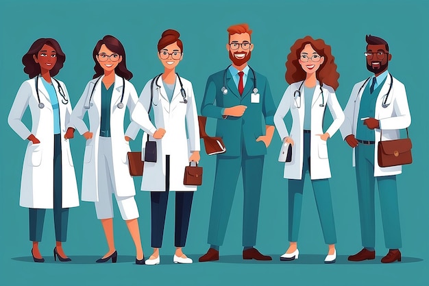 Health professional team concept illustration