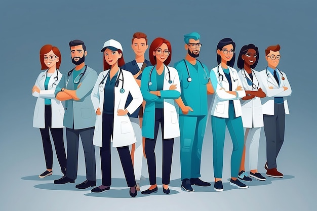 Health professional team concept illustration