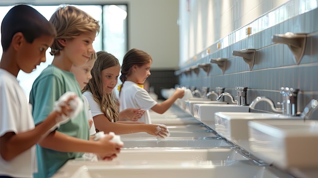 Foto lavaggio delle mani nelle scuole sanitarie