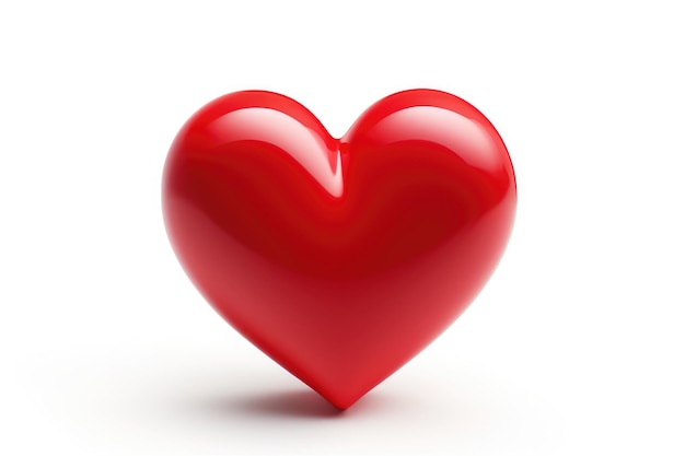 Тематическая красная форма сердца с изолированным белым фоном