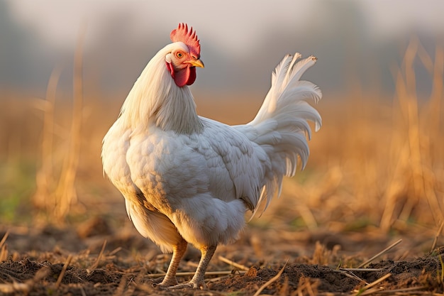 Health White broilers Chicken in grassland