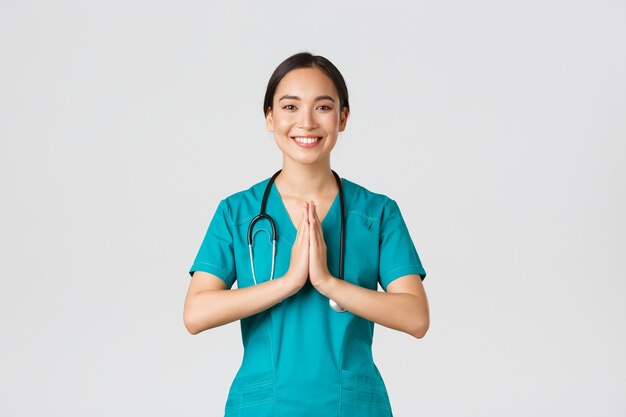 Healthcare Asian female posing